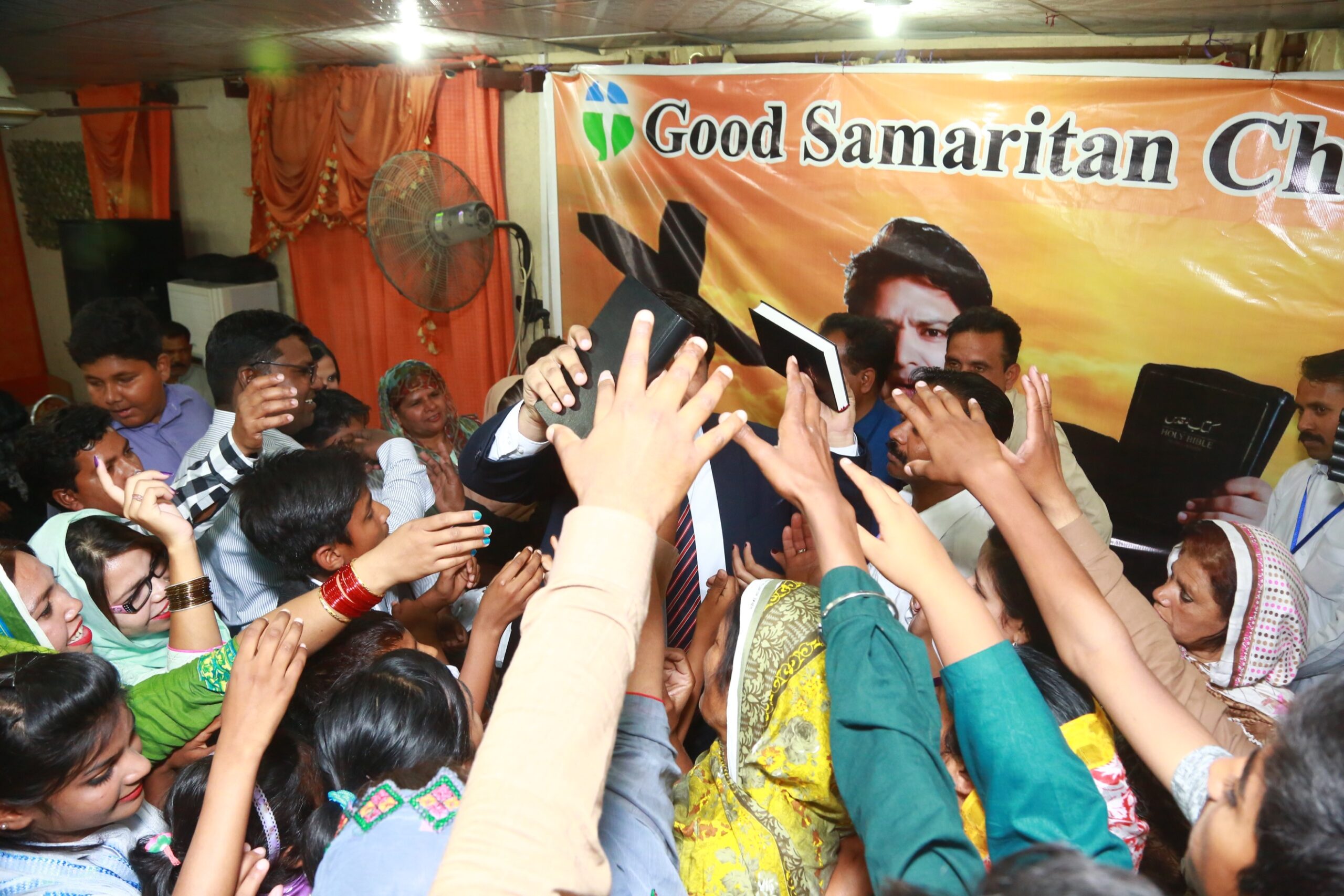 Free Urdu Bibles Distribution in Pakistan During Evangelistic Gospel Crusades.